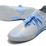 Chuteira Futsal Puma Future Z 1.3 IC Prata e Azul "Neymar Rare"