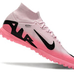 Chuteira Society Nike Air Zoom Mercurial Superfly 9 Elite TF Rosa e Preto "Mad Brilliance Pack"