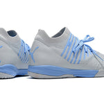 Chuteira Futsal Puma Future Z 1.3 IC Prata e Azul "Neymar Rare"