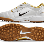Chuteira Society Nike Total 90 TF Branca e Dourada