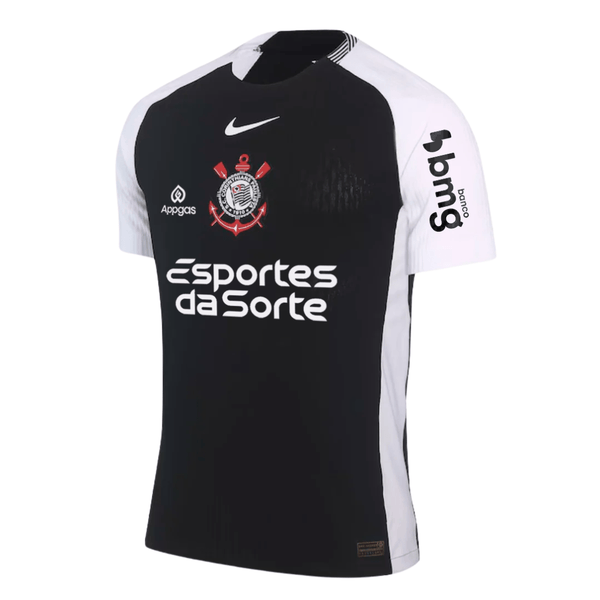 Camiseta visitante del Corinthians 25/26 - Jugador - Negra con patrocinio