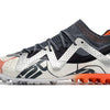 Chuteira Society Puma Future Ultimate MG Branca e Laranja "Astronaut Pack"