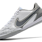 Chuteira Futsal Nike Tiempo Legend 9 Elite Branca e Cinza "Focus"