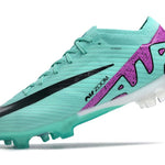 Chuteira Campo Nike Air Zoom Mercurial Vapor 15 Elite FG Verde e Roxa "Peak Ready Pack"