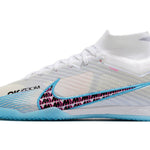 Chuteira Futsal Nike Air Zoom Mercurial Superfly 9 Elite IC Branca e Azul "Blast Pack"