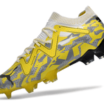 Chuteira Campo Puma Future Ultimate FG Amarela e Cinza "Voltage Pack"