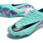 Chuteira Campo Nike Air Zoom Mercurial Vapor 15 Elite FG Verde e Roxa "Peak Ready Pack"