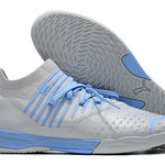 Chuteira Futsal Puma Future Z 1.3 IC Prata e Azul "Neymar Rare"
