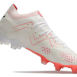 Chuteira Campo Puma Future Ultimate FG Branca e Rosa "Breakthrought Pack"