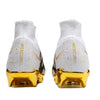 Chuteira Campo Nike Air Zoom Mercurial Superfly 9 Elite FG Branca, Preta e Dourada
