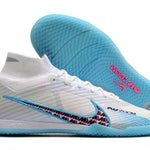 Chuteira Futsal Nike Air Zoom Mercurial Superfly 9 Elite IC Branca e Azul "Blast Pack"
