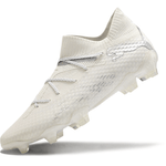 Chuteira Campo Puma Future 7 FG Branca e Prata "Eclipse Pack"