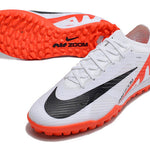 Chuteira Society Nike Air Zoom Mercurial Vapor 15 Elite TF Branca e Vermelho "Ready Pack"