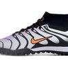 Chuteira Society Nike Air Zoom Mercurial Superfly 9 Elite TF Branca, Roxa e Preta