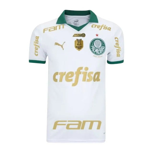 Camiseta visitante del Palmeiras 24/25 - Blanca - Con patrocinio + PARCHE DE CAMPEÓN BRASILEÑO 2023