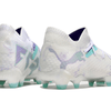 Chuteira Campo Puma Future 7 FG Branca, Verde e Roxo "Brilliance Pack"