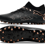 Chuteira Society Puma Future 7 MG Preta e Bronze "Eclipse Pack"