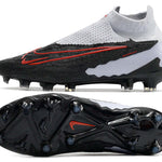 Chuteira Campo Nike Phantom GX DF Elite FG Branca, Preta e Vermelha