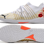 Chuteira Futsal Puma Future Z 1.3 IC Branca e Rosa "Liberty"