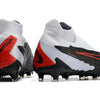 Chuteira Campo Nike Phantom GX DF Elite FG Branca, Preta e Vermelha