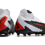 Chuteira Campo Nike Phantom GX DF Elite FG Branca, Preta e Vermelha