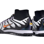 Chuteira Society Nike Air Zoom Mercurial Superfly 9 Elite TF Branca, Roxa e Preta