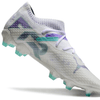 Chuteira Campo Puma Future 7 FG Branca, Verde e Roxo "Brilliance Pack"