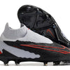 Chuteira Campo Nike Phantom GX DF Elite FG Branca, Preta e Vermelha