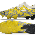 Chuteira Campo Puma Future Ultimate FG Amarela e Cinza "Voltage Pack"