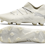 Chuteira Campo Puma Future 7 FG Branca e Prata "Eclipse Pack"