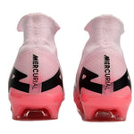 Chuteira Campo Nike Air Zoom Mercurial Vapor 15 Elite FG Rosa e Preto "Mad Brilliance Pack" Cano Alto