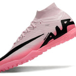 Chuteira Society Nike Air Zoom Mercurial Superfly 9 Elite TF Rosa e Preto "Mad Brilliance Pack"