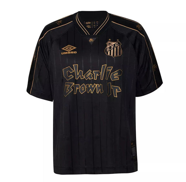 Camiseta Santos Charlie Brown Jr. 2024 - Negra y Dorada