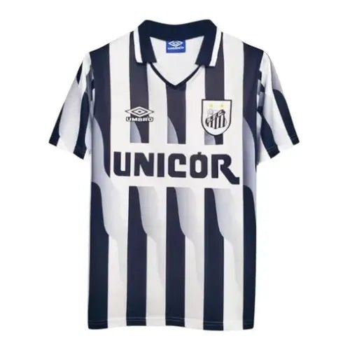 Camiseta retro de visitante del Santos 1998 - Blanco y negro